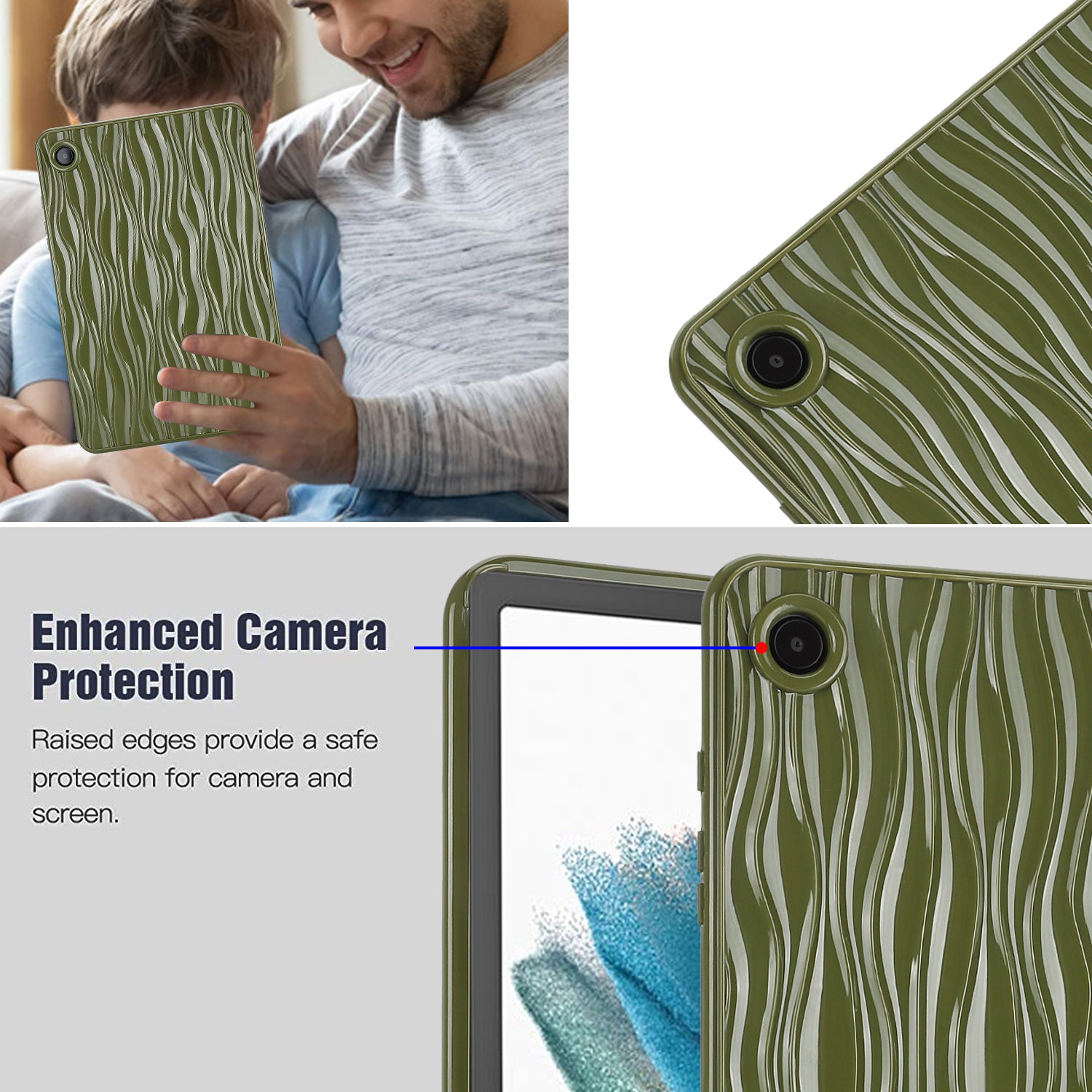 For Samsung Galaxy Tab A8 10.5 (2021) X200 Tab A8 10.5 (2022) Water Ripple Texture Case Solid Color TPU Anti-slip Tablet Cover For Samsung Galaxy Tab A8 10.5 (2021) X200 Tab A8 10.5 (2022) Water Ripple Texture Case Solid Color TPU Anti-slip Tablet Cover